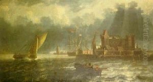 Shipping In A Stiff Breeze In A Dutch Harbour by Bonaventura Peeters the Elder