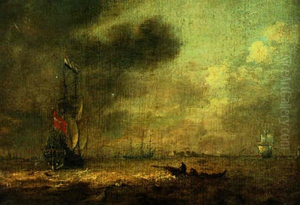 A Dutch Man-o'-war And Other Shipping Offshore - view 1