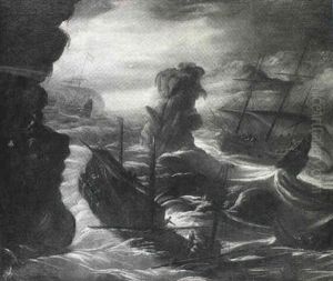 Marine Med Skibe I Havsnod by Bonaventura Peeters the Elder