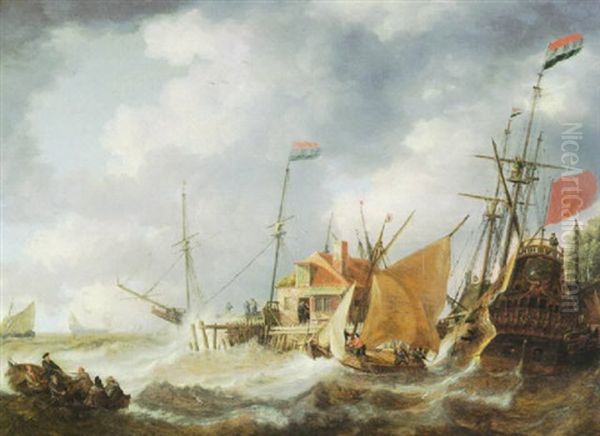 Harbor Scene With Approaching Storm - view 1