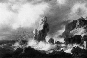 A Shipwreck Off A Rocky Coast A Shipwreck Off A Rocky Coast