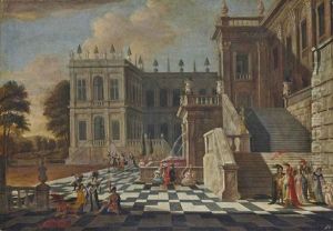 Fantaisie Architecturale Avec Personnages Et Musiciens by Jan Peeters the Elder
