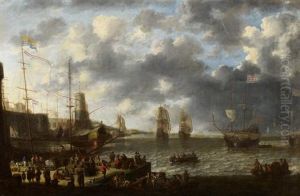 Hafenszene Mit Hollandischen Schiffen by Jan Peeters the Elder