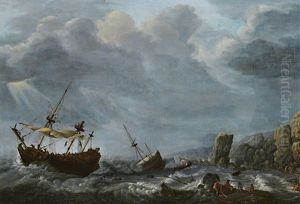 Seesturm Mit Schiffbruchigen by Jan Peeters the Elder