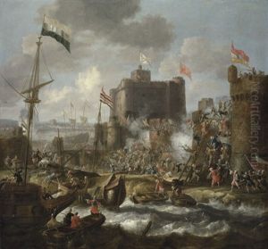Ottoman Forces Attacking An Islet Fortress