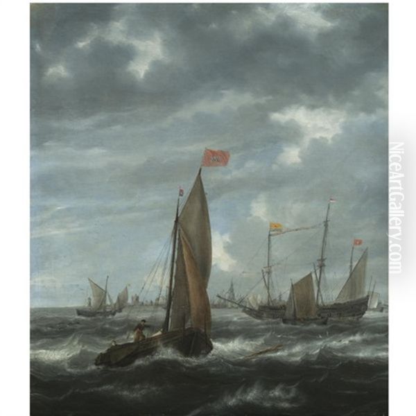 Merchantmen And Other Shipping Off Flushing - view 1