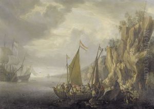 Felsige Kustenlandschaft Mit Schiffen