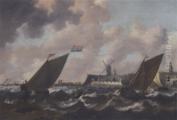 Shipping In Choppy Seas, A Town Beyond - view 1