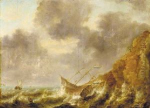 A Shipwreck Off A Rocky Coastline by Jan Peeters the Elder