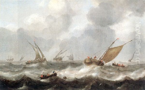 Fishing Boats In Heavy Seas - view 1