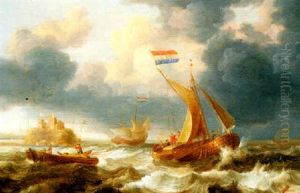 Shipping In Rough Water by Jan Peeters the Elder