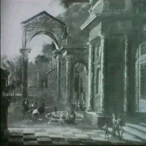 A Pair Of Architectural Cappriccio Views by Jan Peeters the Elder