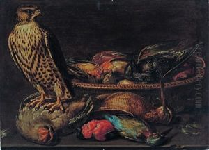 Nature Morte Aux Oiseaux Et Au Faucon