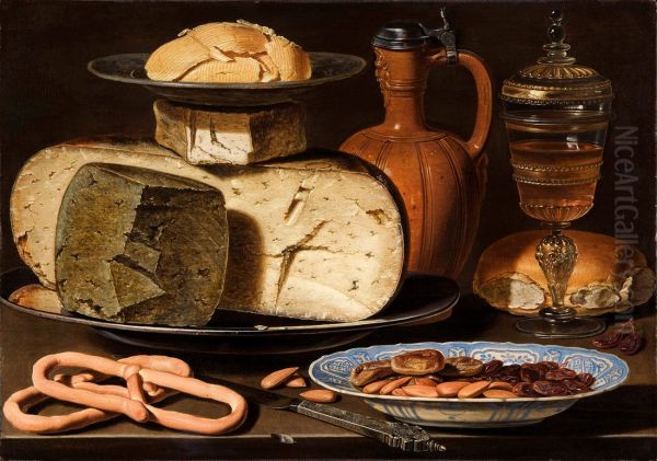 Nature Morte Au Pichet Et L'assiette De Fromages - view 1