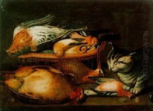Still Life With A Partridge, Snipe And Various Birds With A Cat