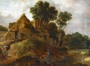 Hollandisches Bauerngehoft Am Waldrand by Gillis Egidius I Peeters