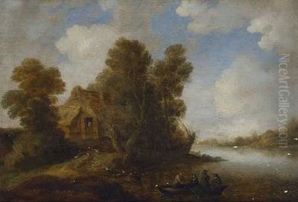 Flusslandschaft Mit Bauernhaus - view 1