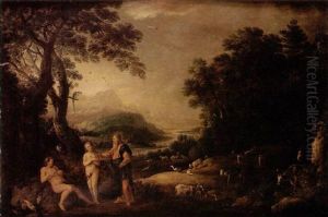 Adam Et Eve Au Paradis Terrestre by Gillis Egidius I Peeters