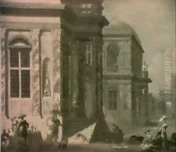 Preparatifs De Fete Dans La Cour D'un Palais - view 1