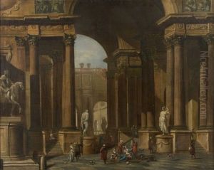 Interieur De Palais Anime De Personnages Orientaux by Jacobus Balthasar Peeters