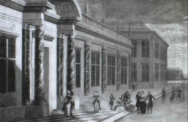 Galerie D'un Palais Renaissance Vue D'un Parc - view 1