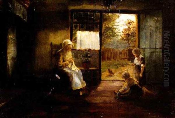 Hollandisches Interieur Mit Frau Und Kindern - view 1
