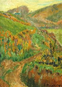 Paysage Au Clocher by Jean Bertrand Pegot-Ogier