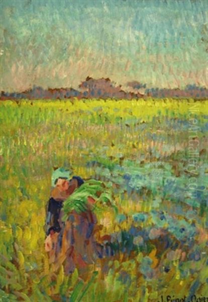 Jeune Bretonne Dans Les Champs - view 1