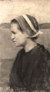Bretonne De Concarneau De Profil by Jean Bertrand Pegot-Ogier