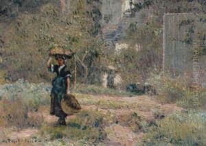 La Cueillette Dans Le Potager by Jean Bertrand Pegot-Ogier