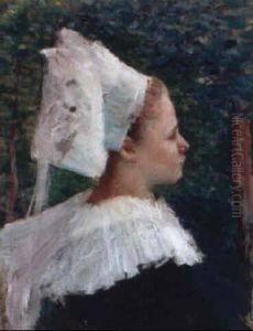 Jeune Bretonne De Pont-aven by Jean Bertrand Pegot-Ogier