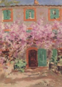 Les Glycines Devant La Maison by Auguste Pegurier
