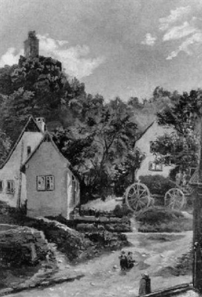 Strasenzug Mit Blick Auf Die Ruine Falkenstein - view 1