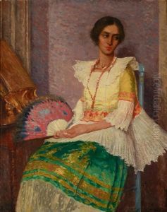 Portrait Of A Young Woman With A Fan