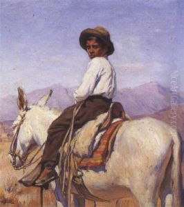 Nino Montando En Mulo by Juan Pelaez Leirena