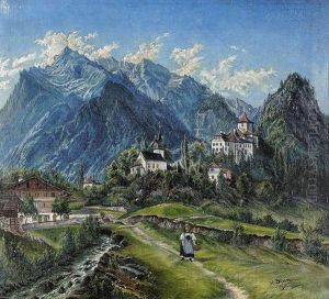 Ansicht Von Schloss Wimmis. by Hans Blum
