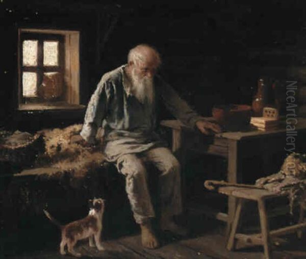 Old Man And His Cat - view 1