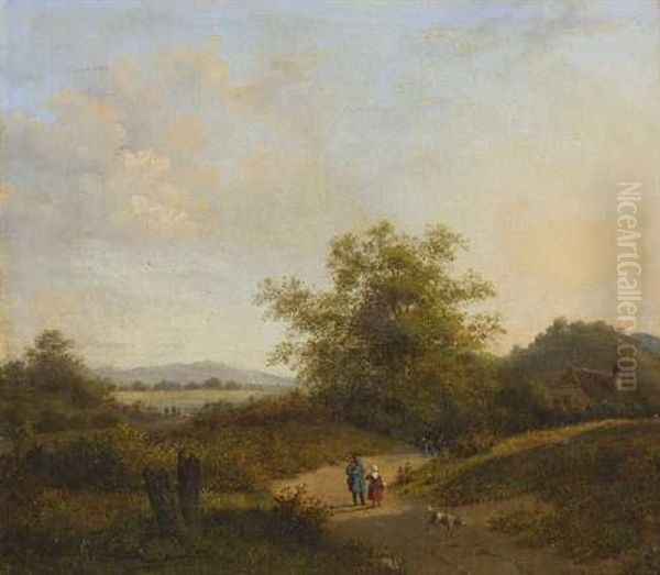 Hugelige Landschaft Mit Figurenstaffage - view 1