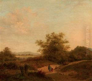Sportsmen Along A Sandy Track by A. Pelgrim