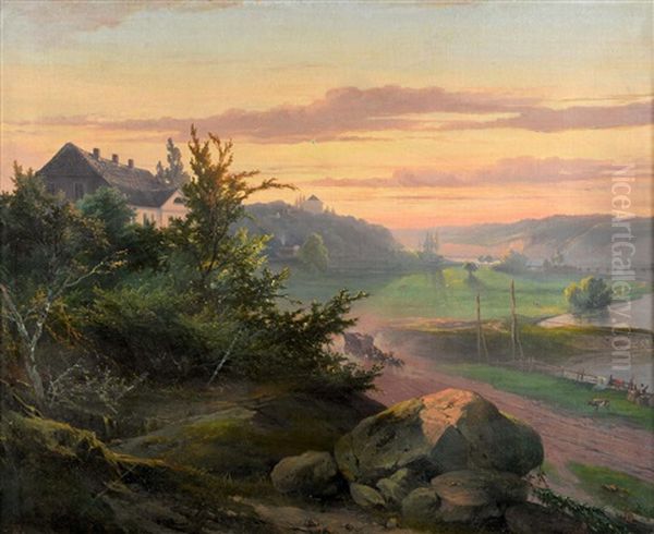 Landscape With Cottages And A Country Track - view 1