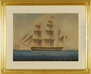 Barque "laurens" Capt. Franklin N. Thompson, William Winn, Mate 1845 by Honore Pellegrin