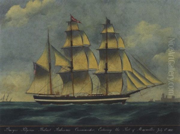 Barque "pilgrim," Robert Robinson Commander, Entering The Port Of Marseilles, July 3rd, 1852 - view 1
