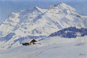 Eiger, Monch Und Jungfrau by Carlo Pellegrini