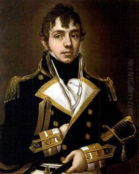 Portrait Of Nicholas Lechmere Pateshall, Half-length, Wearing Naval Uniform And Holding A Sword - view 1