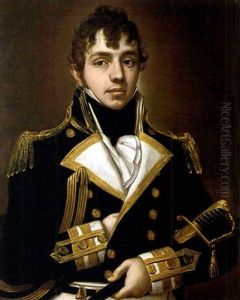 Portrait Of Nicholas Lechmere Pateshall, Half-length, Wearing Naval Uniform And Holding A Sword by Domenico Pellegrini