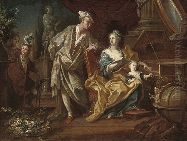 Group Portrait Of A Family Making Music (study) - view 1