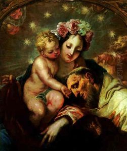 The Madonna And Child Adored By A Male Saint The Madonna And Child Adored By A Male Saint