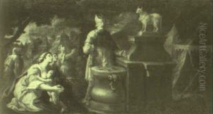 The Adoration Of The Golden Calf by Giovanni Antonio Pellegrini