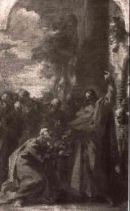 Christ Presenting The Keys To Saint Peter by Giovanni Antonio Pellegrini