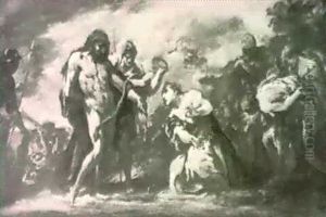 Hercule Et Les Amazones by Giovanni Antonio Pellegrini